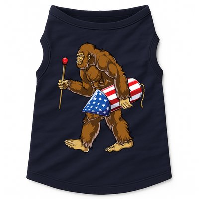 Bigfoot Fireworks 4th Of July Funny Boys Men Sasquatch Lover Doggie Tank