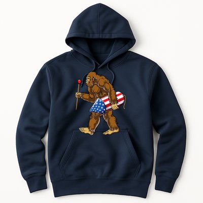 Bigfoot Fireworks 4th Of July Funny Boys Men Sasquatch Lover Hoodie