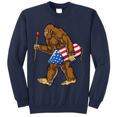 Bigfoot Fireworks 4th Of July Funny Boys Men Sasquatch Lover Sweatshirt