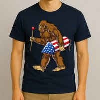 Bigfoot Fireworks 4th Of July Funny Boys Men Sasquatch Lover T-Shirt