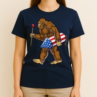 Bigfoot Fireworks 4th Of July Funny Boys Men Sasquatch Lover T-Shirt