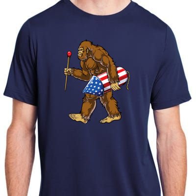 Bigfoot Fireworks 4th Of July Funny Boys Men Sasquatch Lover Adult ChromaSoft Performance T-Shirt