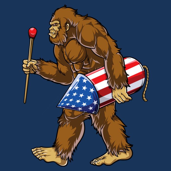 Bigfoot Fireworks 4th Of July Funny Boys Men Sasquatch Lover Bucket Hat