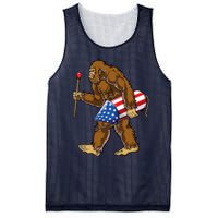 Bigfoot Fireworks 4th Of July Funny Boys Men Sasquatch Lover Mesh Reversible Basketball Jersey Tank