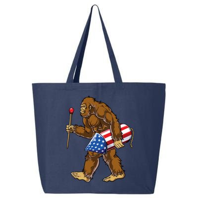 Bigfoot Fireworks 4th Of July Funny Boys Men Sasquatch Lover 25L Jumbo Tote
