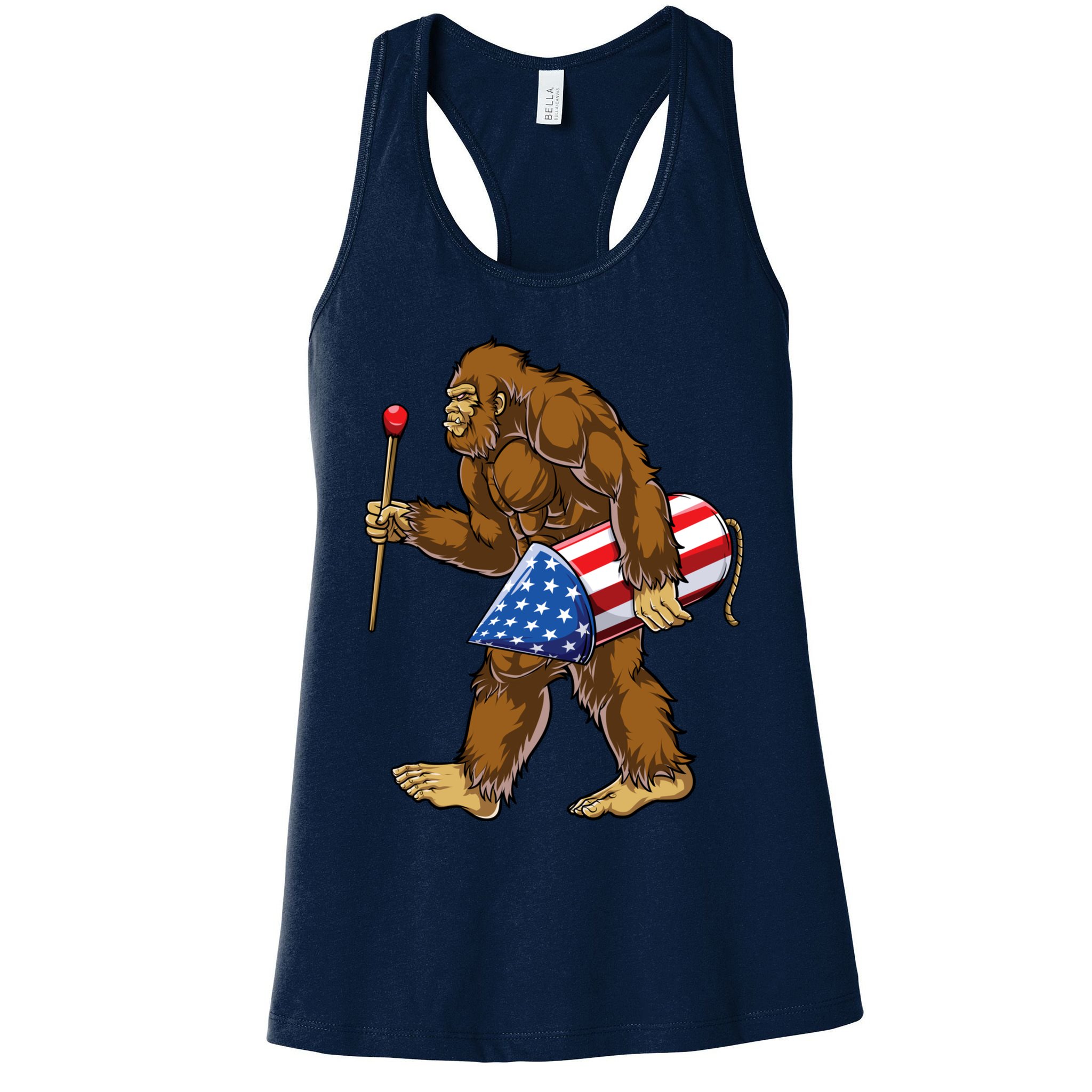 Bigfoot Fireworks 4th Of July Funny Boys Men Sasquatch Lover Womens Tank Top