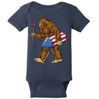 Bigfoot Fireworks 4th Of July Funny Boys Men Sasquatch Lover Baby Bodysuit