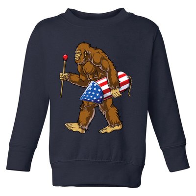 Bigfoot Fireworks 4th Of July Funny Boys Men Sasquatch Lover Toddler Sweatshirt