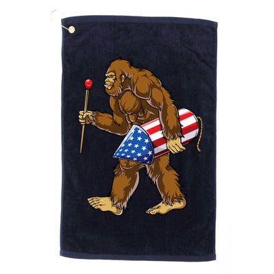 Bigfoot Fireworks 4th Of July Funny Boys Men Sasquatch Lover Golf Towel