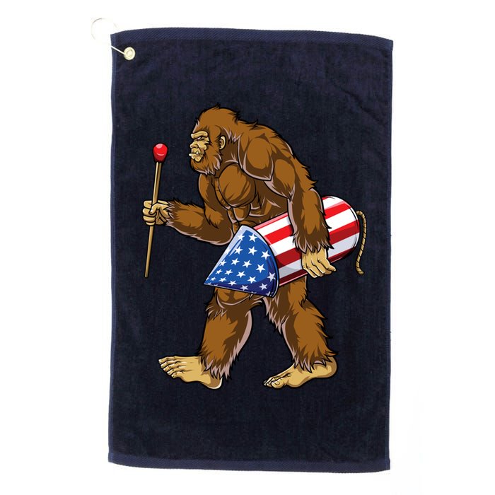 Bigfoot Fireworks 4th Of July Funny Boys Men Sasquatch Lover Golf Towel
