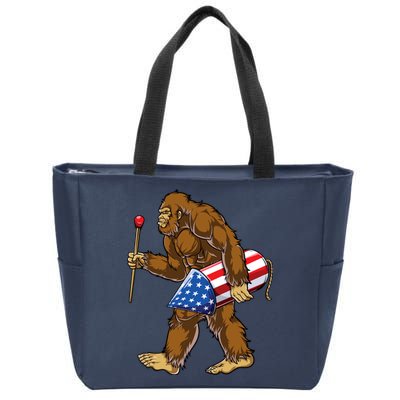 Bigfoot Fireworks 4th Of July Funny Boys Men Sasquatch Lover Zip Tote Bag