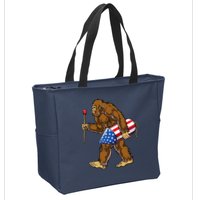 Bigfoot Fireworks 4th Of July Funny Boys Men Sasquatch Lover Zip Tote Bag