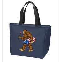 Bigfoot Fireworks 4th Of July Funny Boys Men Sasquatch Lover Zip Tote Bag