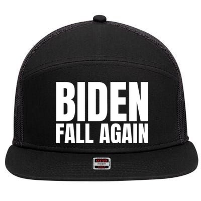 Biden Fall Again Funny Joe Biden 7 Panel Mesh Trucker Snapback Hat