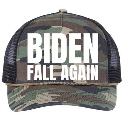 Biden Fall Again Funny Joe Biden Retro Rope Trucker Hat Cap