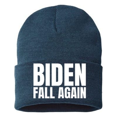 Biden Fall Again Funny Joe Biden Sustainable Knit Beanie