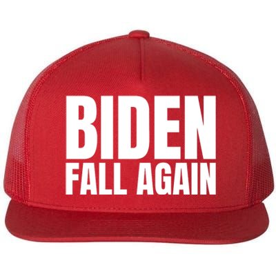 Biden Fall Again Funny Joe Biden Flat Bill Trucker Hat