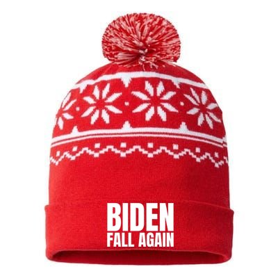 Biden Fall Again Funny Joe Biden USA-Made Snowflake Beanie