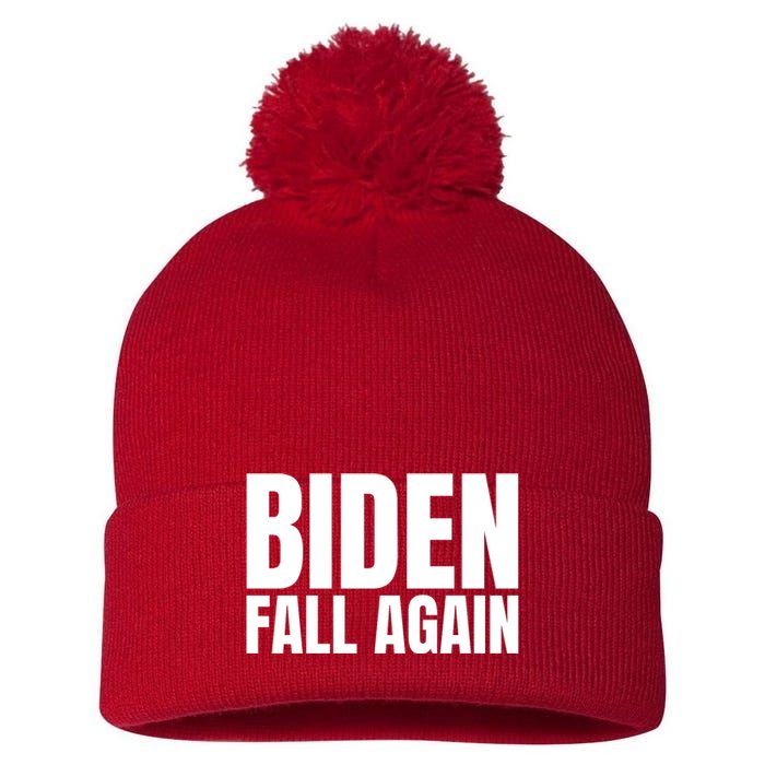 Biden Fall Again Funny Joe Biden Pom Pom 12in Knit Beanie