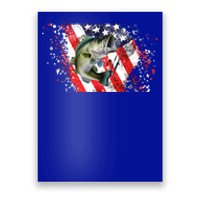 Bass Fishing American Flag 4th Of July Design For Fisher Cute Gift Poster