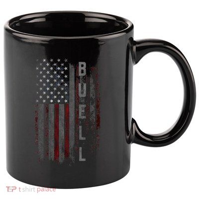 Buell Family American Flag 11oz C Handle Ceramic Mug