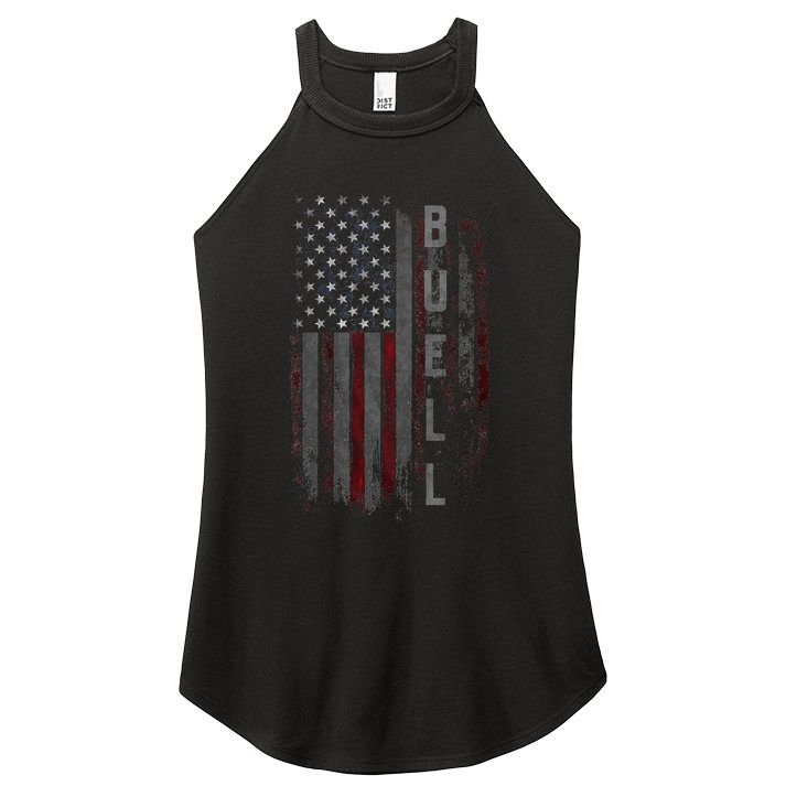 Buell Family American Flag Women's Perfect Tri Rocker Tank