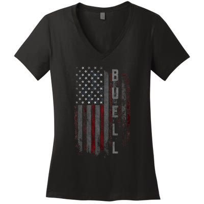 Buell Family American Flag Women's V-Neck T-Shirt