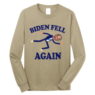 Biden Fell Again Funny Joe Biden Long Sleeve Shirt