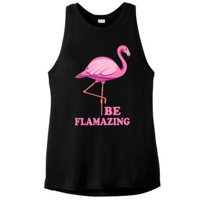 Be Flamazing Amazing Flamingo Design For Wo And Girl Ladies PosiCharge Tri-Blend Wicking Tank