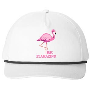 Be Flamazing Amazing Flamingo Design For Wo And Girl Snapback Five-Panel Rope Hat