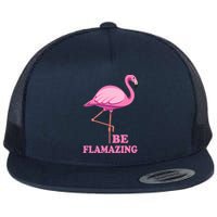 Be Flamazing Amazing Flamingo Design For Wo And Girl Flat Bill Trucker Hat