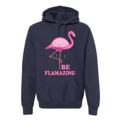 Be Flamazing Amazing Flamingo Design For Wo And Girl Premium Hoodie