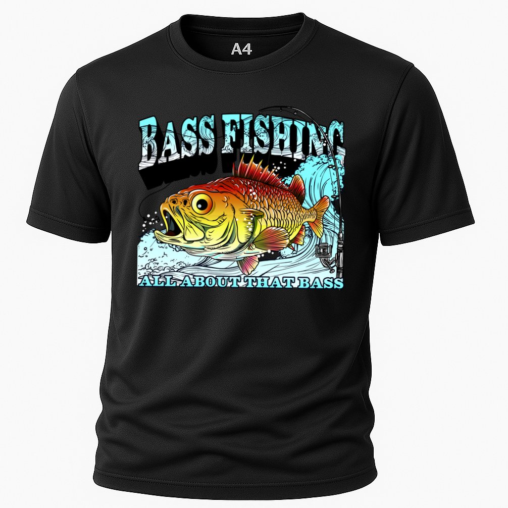 Bass Fishing All About That Bass Cooling Performance Crew T-Shirt