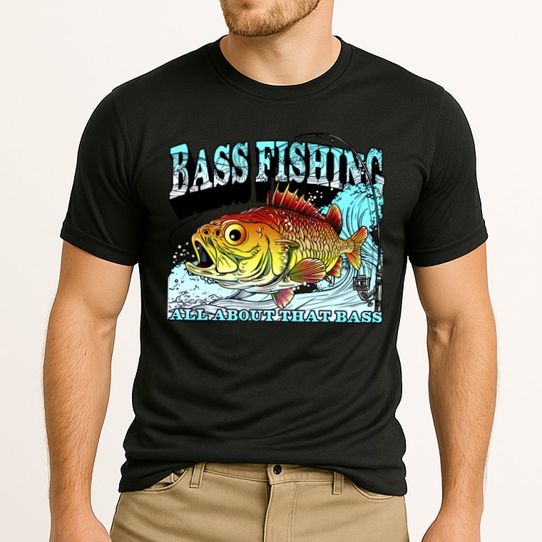 Bass Fishing All About That Bass Cooling Performance Crew T-Shirt