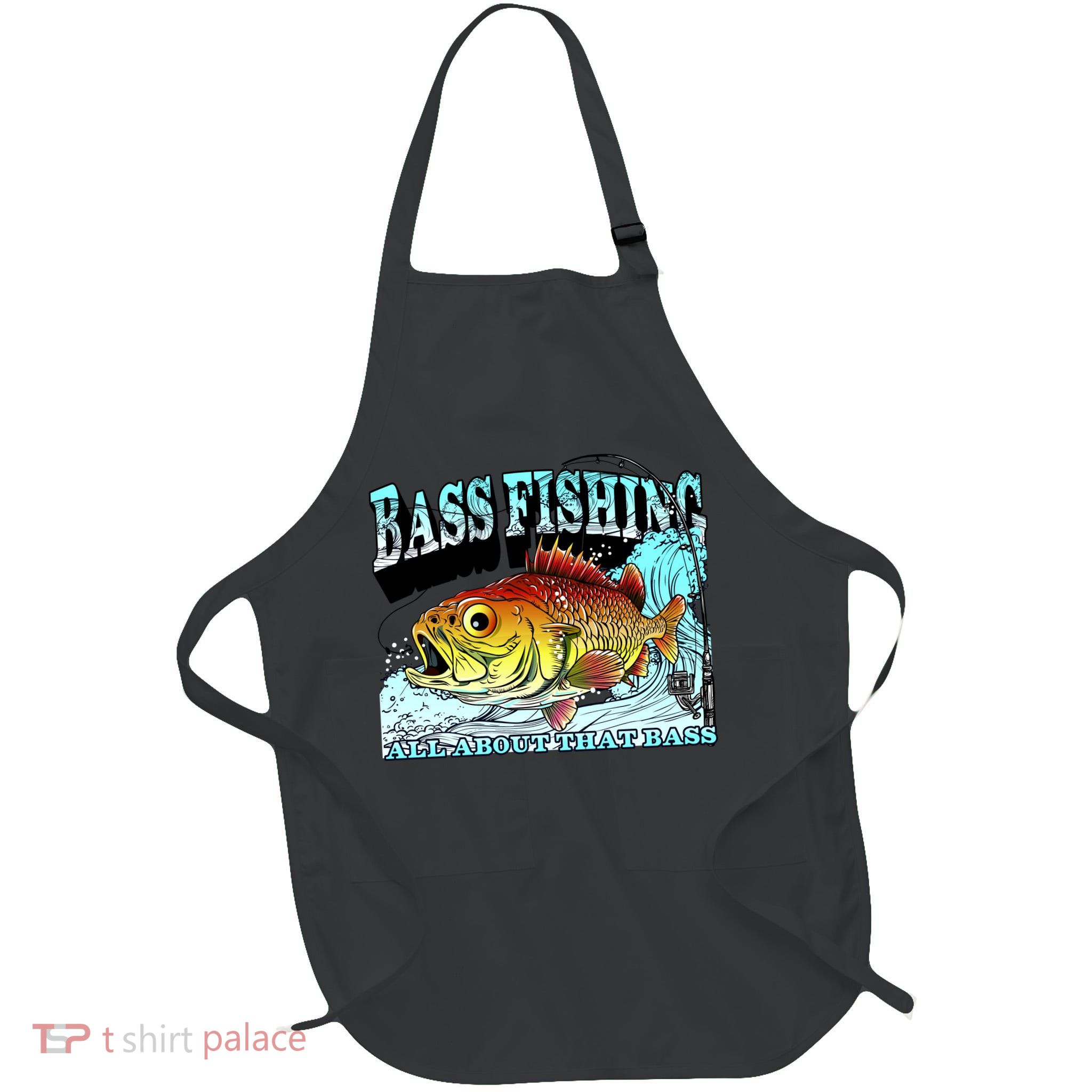 Bass Fishing All About That Bass Full-Length Apron With Pockets