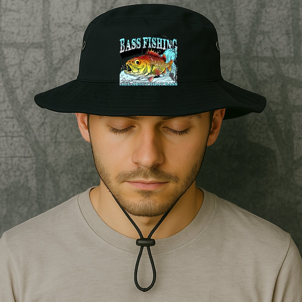 Bass Fishing All About That Bass Bucket Hat