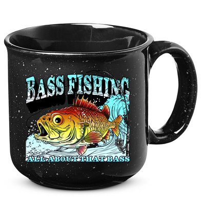 Bass Fishing All About That Bass 15oz Campfire Ceramic Mug