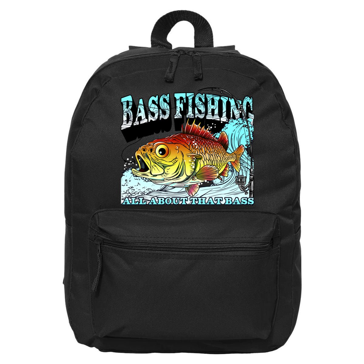 Bass Fishing All About That Bass 16 in Basic Backpack