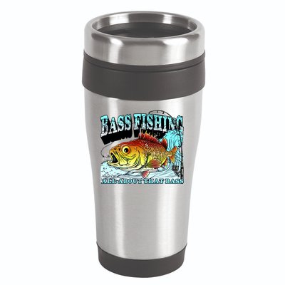 Bass Fishing All About That Bass 16oz Travel Tumbler