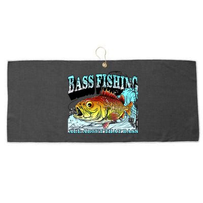 Bass Fishing All About That Bass Large Microfiber Waffle Golf Towel