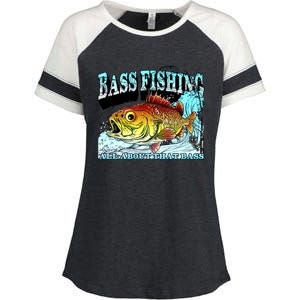 Bass Fishing All About That Bass Enza Ladies Jersey Colorblock Tee