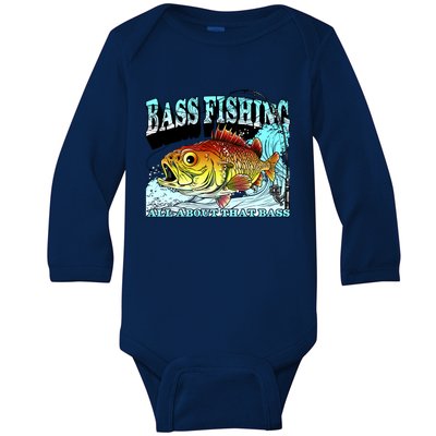 Bass Fishing All About That Bass Baby Long Sleeve Bodysuit