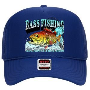 Bass Fishing All About That Bass High Crown Mesh Back Trucker Hat