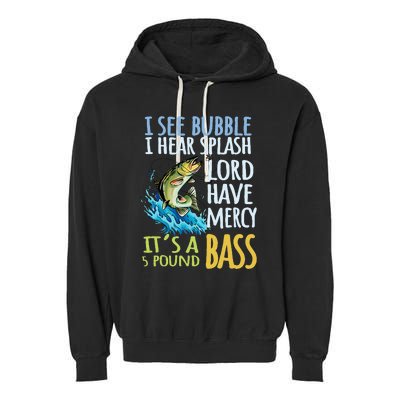 Bass Fishing Angling Sport Black Bass Fish Garment-Dyed Fleece Hoodie