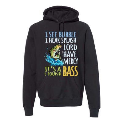 Bass Fishing Angling Sport Black Bass Fish Premium Hoodie