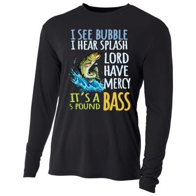 Bass Fishing Angling Sport Black Bass Fish Cooling Performance Long Sleeve Crew