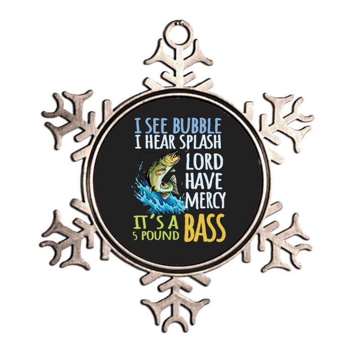 Bass Fishing Angling Sport Black Bass Fish Metallic Star Ornament