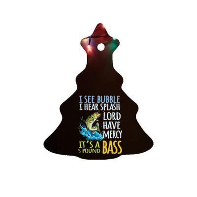 Bass Fishing Angling Sport Black Bass Fish Ceramic Tree Ornament