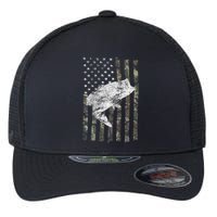 Bass Fishing American Camo USA Flag For Fisherman Flexfit Unipanel Trucker Cap