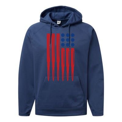 Bullet Flag America Guns 2nd Adt Veteran Military War Cute Gift Performance Fleece Hoodie